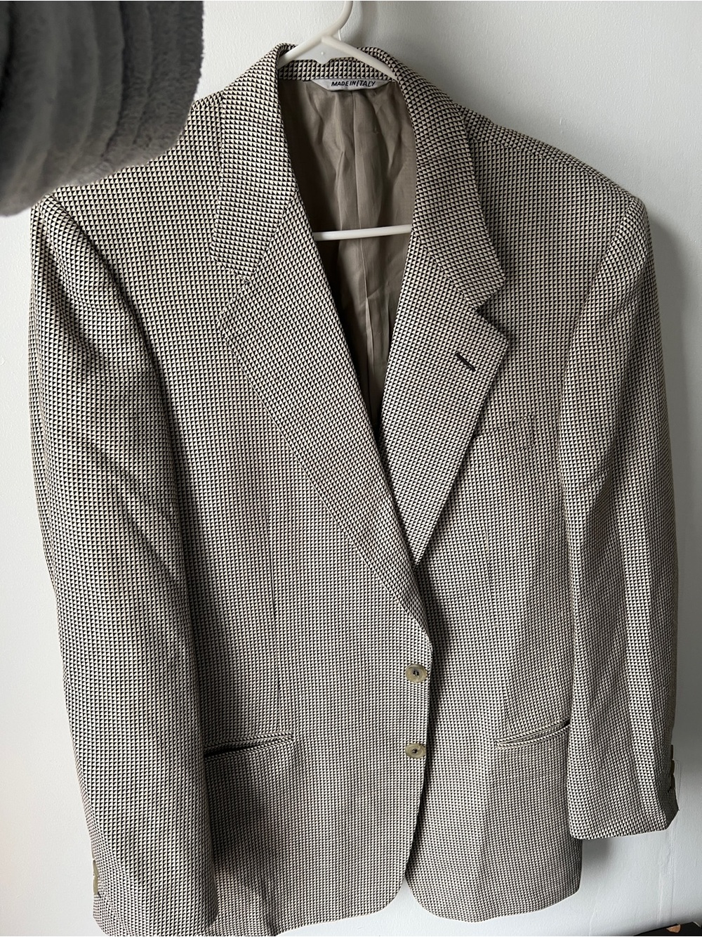 Canali Men's Houndstooth Suit jacket- Black & Cream